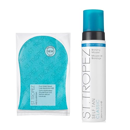 Bundle of St.Tropez Double-Sided Luxe Velvet Applicator Mitt + St. Tropez Self Tan Classic Bronzing Mousse 8oz Korean face wash