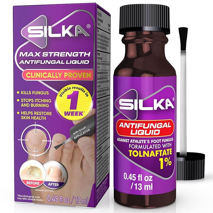 Silka SILKA Max Strength Antifungal Liquid for Toenail Health with Brush Applicator, Results in 1 Week, Nail Fungus Treatment for Damaged Toenails skincare
