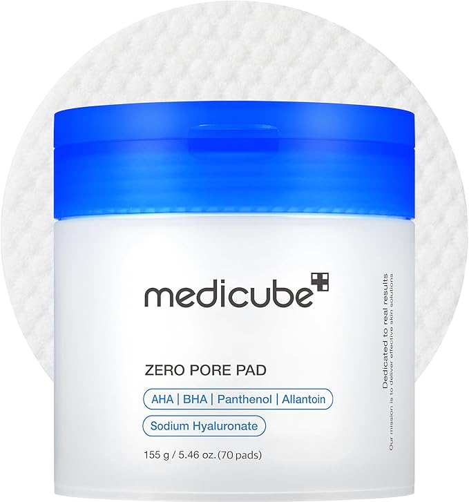 medicube medicube Toner Pads Zero Pore Pad 2.0 | Dual-Textured Facial Pad for Exfoliation and Pore Care with 4.5% AHA Lactic Acid, 0.45% BHA Salicylic Acid | Ideal for All, Korean Skin Care, 70 Pads (1 Pack) Korean face wash
