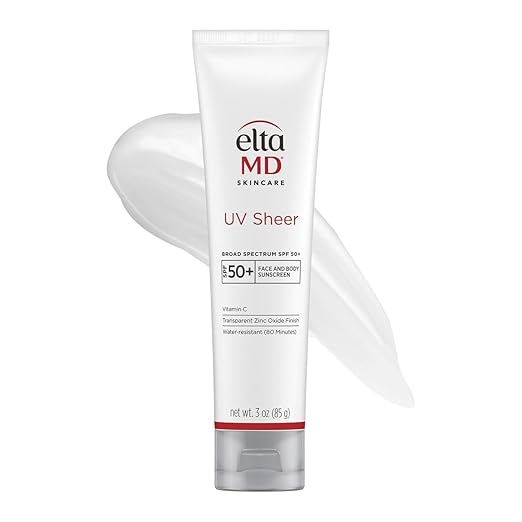 EltaMD UV Sheer Face Sunscreen, SPF 50+ No White Cast Sunscreen for Face and Body, Zinc Oxide Sunscreen Formula Sunscreen