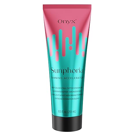 Onyx Onyx Sunphoria Bronzer-Free Indoor Tanning Bed Lotion | Fast Melanin-Boost Accelerator for Deeper Tan | Streak-Free Non-Sticky Formula with Hydrating Oils for Smooth Nourished Skin Moisturiser