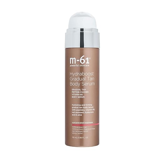m-61 Hydraboost Gradual Tan Body Serum | Hydrating, Firming, Tanning Body Serum For A Sun-Kissed Glow. With Hyaluronic Acid, Vitamin B5, and Aloe. Unscented, Streak-Free - 3.8 Fl Oz Serum