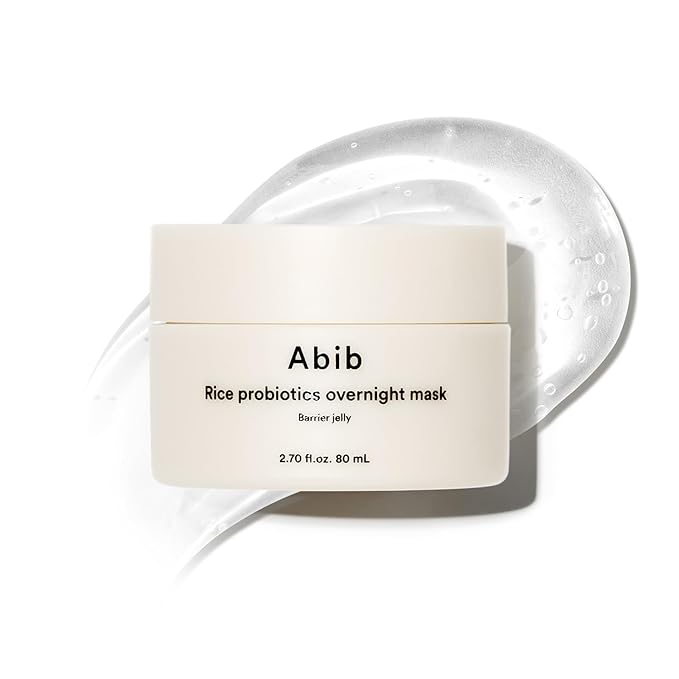 Abib Abib Rice Probiotics Overnight Face Mask Barrier Jelly 2.7 fl oz | Korean Sleeping Mask for Glass Skin | Moisturizing & Slugging Cream Moisturiser