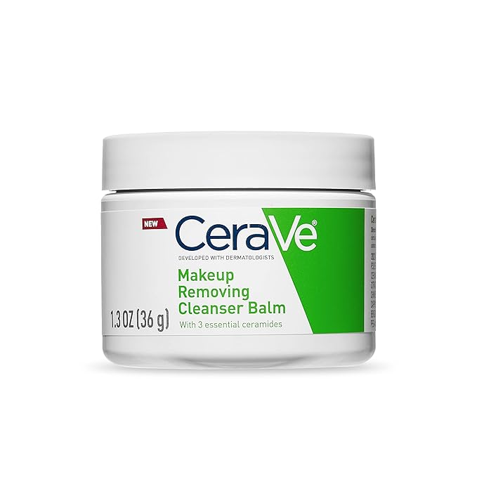 CeraVe CeraVe Cleansing Balm Makeup Remover, Waterproof Makeup Remover With Ceramides & Plant-Based Jojoba Oil To Nourish & Hydrate, Non-Comedogenic & Fragrance Free, 1.3 Oz Oil Cleanser