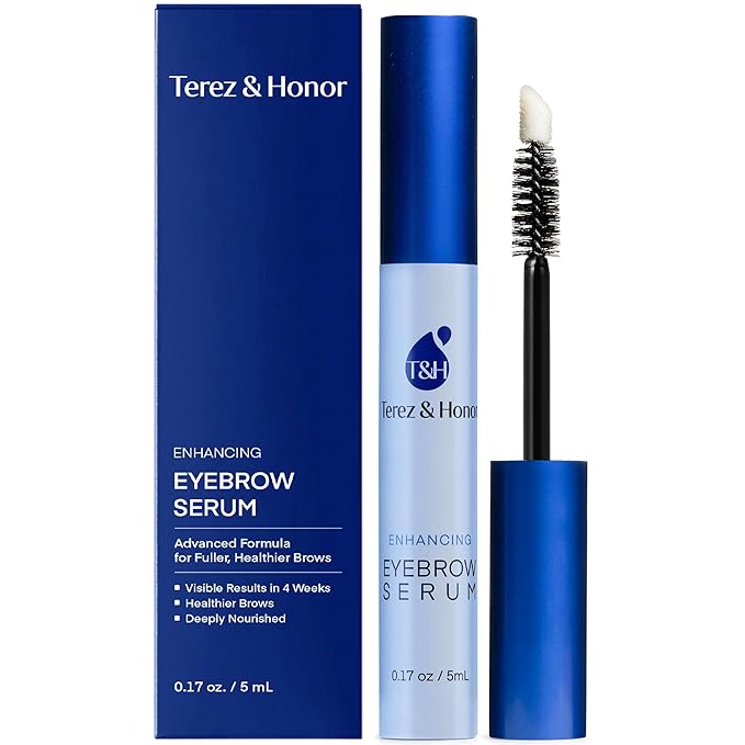TEREZ & HONOR Eyebrow Growth Serum - Natural Eyebrow Serum and Enhancer for Thicker Brows and Grow Bows Faster, Longer, Fuller - 5mL Serum