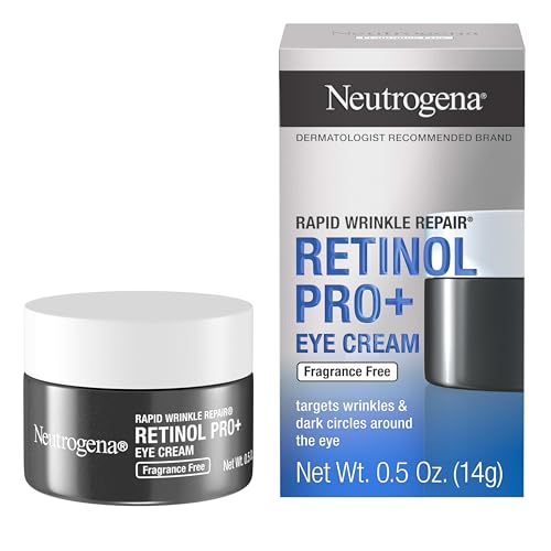 Neutrogena Neutrogena Rapid Wrinkle Repair Retinol Pro+ Anti-Wrinkle Eye Cream, Targeted Eye Cream for Wrinkles & Dark Circles, Formulated without Fragrance, Dyes, Phthalates, and Parabens, 0.5 oz Eye Cream