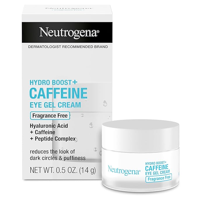 Neutrogena Neutrogena Hydro Boost + Eye Cream for Dark Circles & Puffiness, Under Eye Cream with Caffeine, Hyaluronic Acid and Peptides, Fragrance Free, 0.5 oz Eye Cream