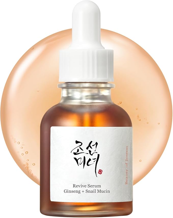 Beauty of Joseon Beauty of Joseon Revive Snail Mucin Ginseng Serum Hydrating Peptide Facial Moisturizer Dark Spot Acne Scar Remover for Sensitive Face. Korean Skin Care for Men and Women, 30ml, 1fl. Oz Korean Serum