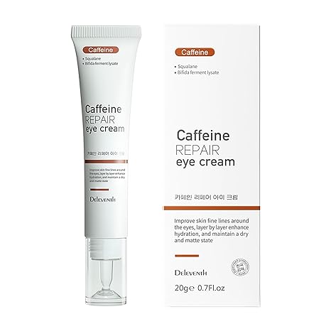 DEleventh DEleventh Korean Brand Caffeine Repair Eye Cream 20g / Anti-wrinkle, Reduces Puffiness and Dark Circles, Hydrates, Firms Delicate Skin and Smoothes Fine Lines for a Refreshed Look Eye Cream