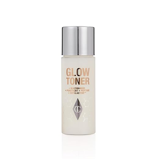 Charlotte Tilbury Glow Face Toner - Exfoliating Toner for Oily Skin - Helps to Reduce The Appearance of Pores, Hydrate & Plump Skin - Delicately Scented with Rose & Lemon Exfoliator
