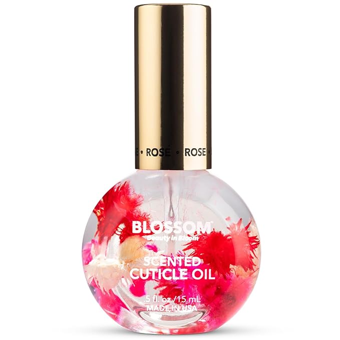Blossom Blossom Cuticle Oil for Nails, Hydrating, Moisturizing, Scented Nail Oil Cuticle Care, Infused with Real Flowers, Made in USA, 0.5 fl. oz, Rose Moisturiser