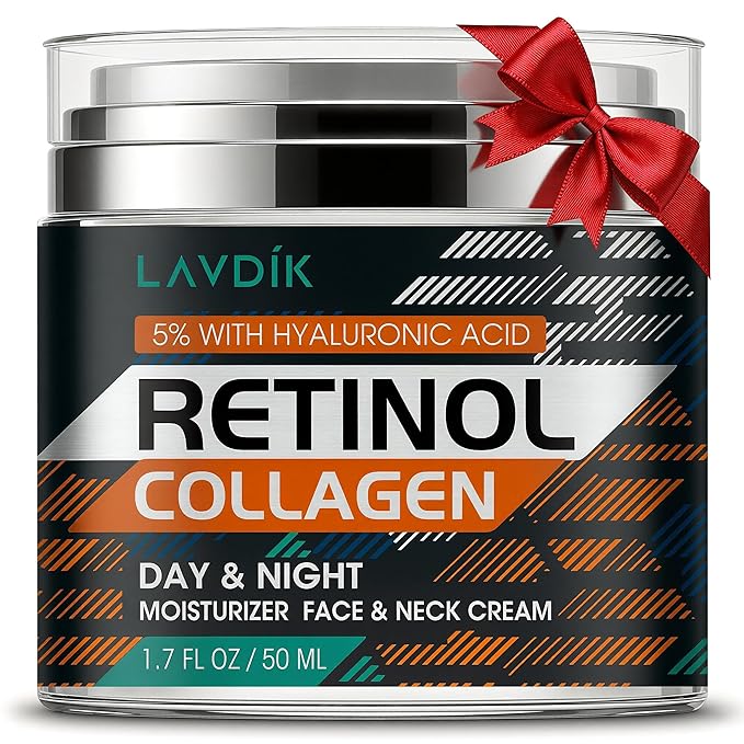 LAVDIK Retinol Cream for Face with Hyaluronic Acid, Moisturizer Anti Aging Collagen Cream for Women and Men, Reduce Wrinkles, Fine Lines, Day and Night,1.7 Fl Oz Moisturiser