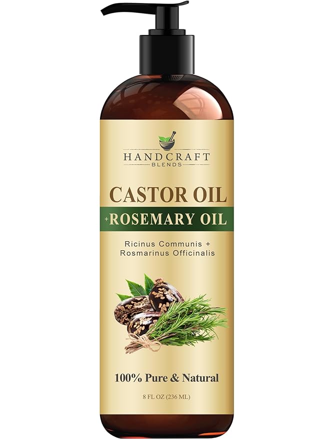 Handcraft Blends Handcraft Blends Castor Oil with Rosemary Oil 8 Fl Oz | 100% Pure and Natural | Premium Grade Carrier Oil | Hair, Eyelashes and Eyebrows | Hair and Body Korean face wash