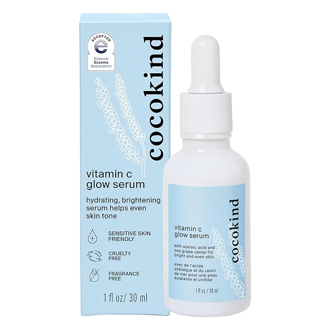 Cocokind Cocokind Vitamin C Glow Serum with Azelaic Acid and Sea Grape Caviar for Bright and Even Skin, 1 Fl Oz Serum