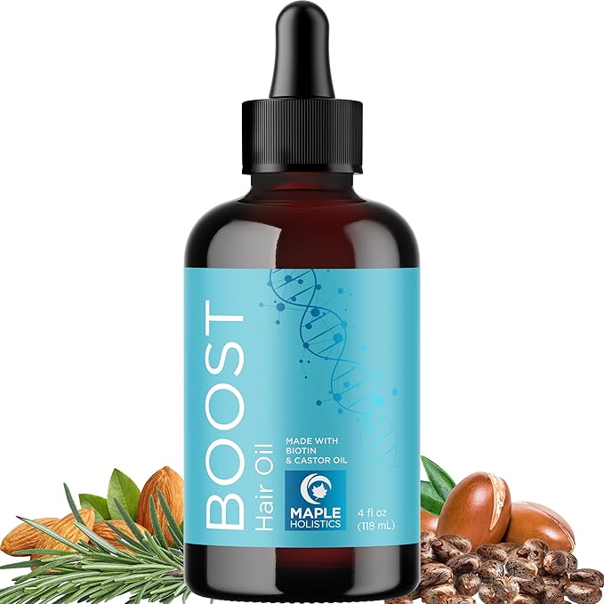 Maple Holistics Volumizing Rosemary Hair Oil Serum - Moisturizing Scalp and Hair Oil for Men & Women Infused with Amla Black Castor Pumpkin Argan & Jojoba - Lightweight Hydrating Vegan & Color Safe (Herbal Scent) Serum