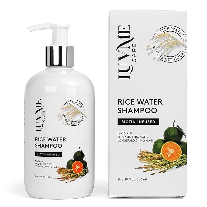 Luv Me Care Rice Water Hair Thickening Shampoo with Biotin - Strengthening and Volumizing Shampoo for Thinning Hair, All Hair Types, Men and Women 10 Fl Oz skincare