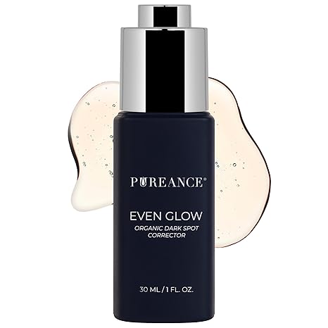 PUREANCE Even Glow - Organic Vitamin C Serum for Dark Spots on Face - Dark Spot Corrector, Dark Spot Remover for Face & Body - with Kakadu Plum Extract, Maple Leaf Extract, Aloe Leaf Juice & More - 1 Fl Oz Serum