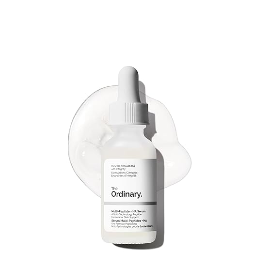 The Ordinary Multi-Peptide + Hyaluronic Acid, Anti-Aging Peptide Serum for Crow’s Feet, Elasticity & Firmness, 1 Fl Oz Serum