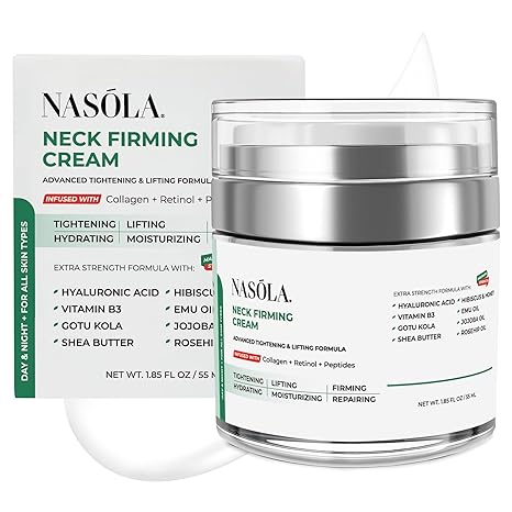 Nasola Nasola Neck Firming Cream with Retinol Collagen & Hyaluronic Acid Lifting - Turkey, Saggy Neck Tightener, Skin Tightening Cream, Anti Aging Moisturizer for Décolleté, 1.85 Fl Oz Moisturiser