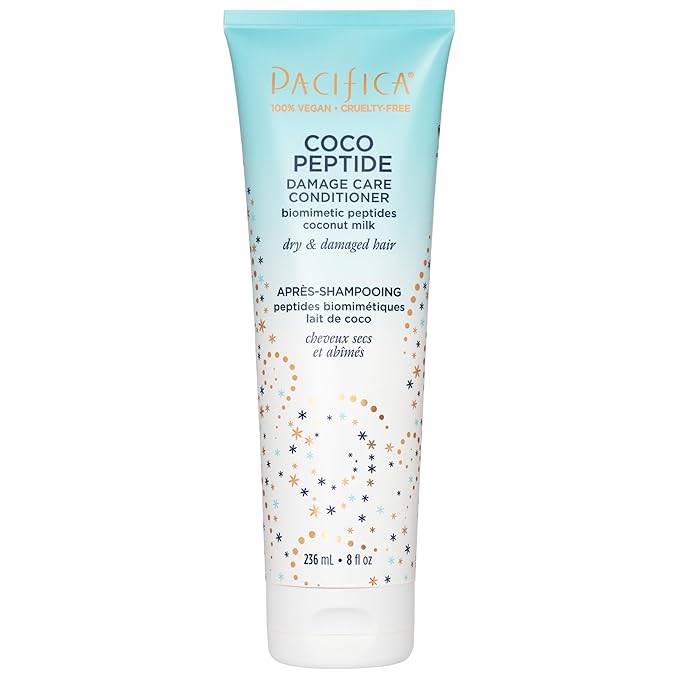 Pacifica Pacifica Coco Peptide Damage Care Conditioner, Haircare, Repair Split Ends and Breakage, Hair Repair Treatment, Color Safe, For Dry and Damaged Hair, Hair Care, Vegan, 8 fl oz (1 Count) skincare