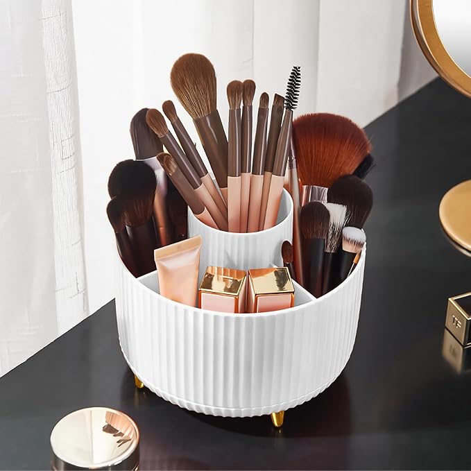 Diesisa Diesisa Makeup Brush Holder Organizer, 360° Rotating Makeup Brush Organizer, White skincare