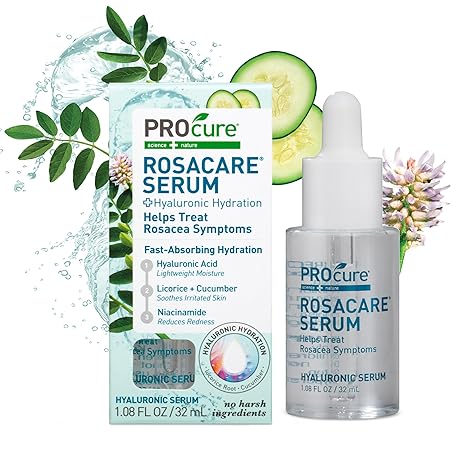 PROcure PROcure Rosacare Face Serum 1.08 fl oz – Hyaluronic Acid, Niacinamide & Licorice Root for Redness Relief, Hydration & Sensitive Skin Daily Care Serum