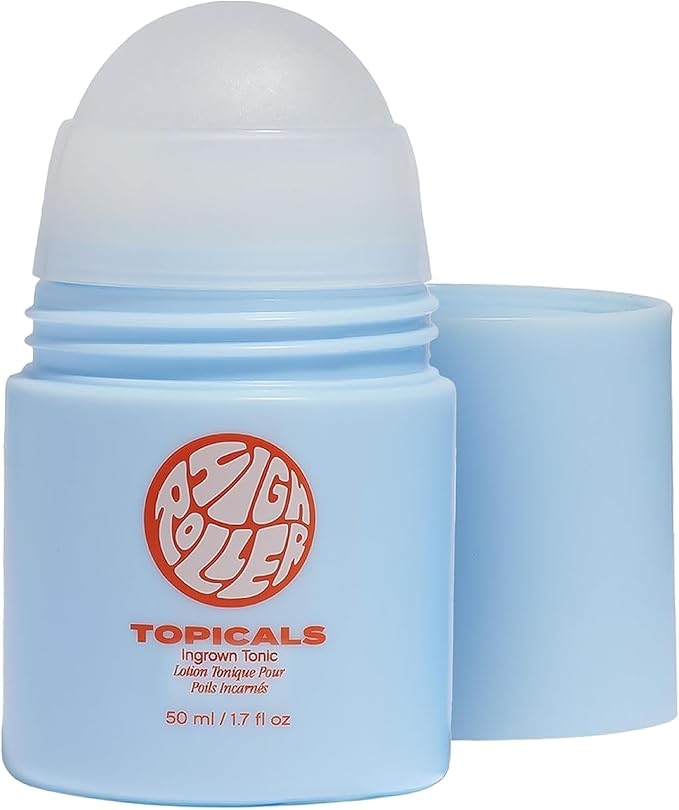 Topicals Topicals High Roller Ingrown Hair Serum | Roll-on Tonic to Soothe and Calm Irritated Skin on Face, Armpits and Bikini Areas | Contains Salicylic and Glycolic Acid | Vegan and Cruelty-Free (1.7 Fl Oz) Serum