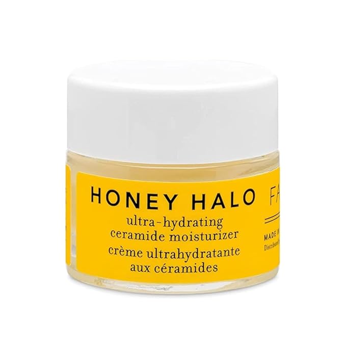Farmacy Farmacy Ceramide Face Moisturizer - Honey Halo Ultra Hydrating Facial Moisturizer with Buckwheat Honey + Ceramides - Helps Restore Barrier + Replenish Dryness - Plumping Skin Care for Dry Skin (9ml) Moisturiser