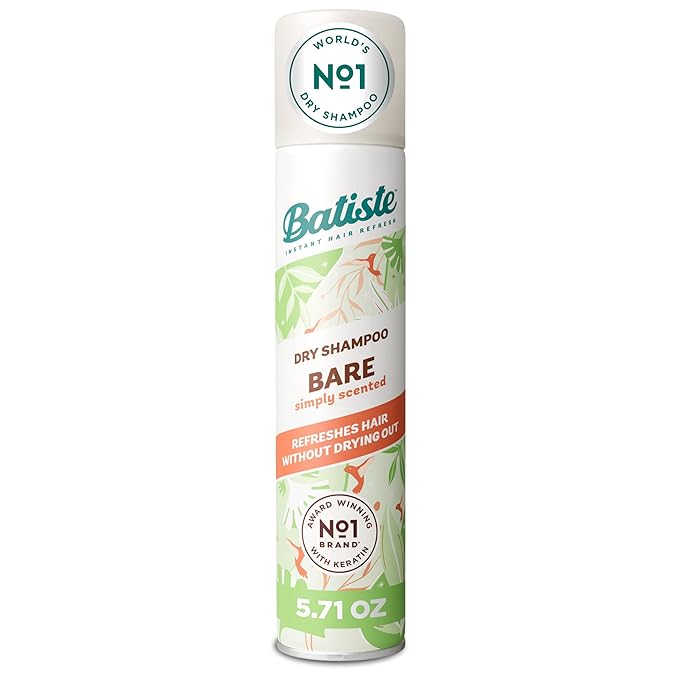 Batiste Batiste Dry Shampoo, Bare Fragrance, Refresh Hair and Absorb Oil Between Washes, Waterless Shampoo for Added Hair Texture and Body, 5.71 oz skincare