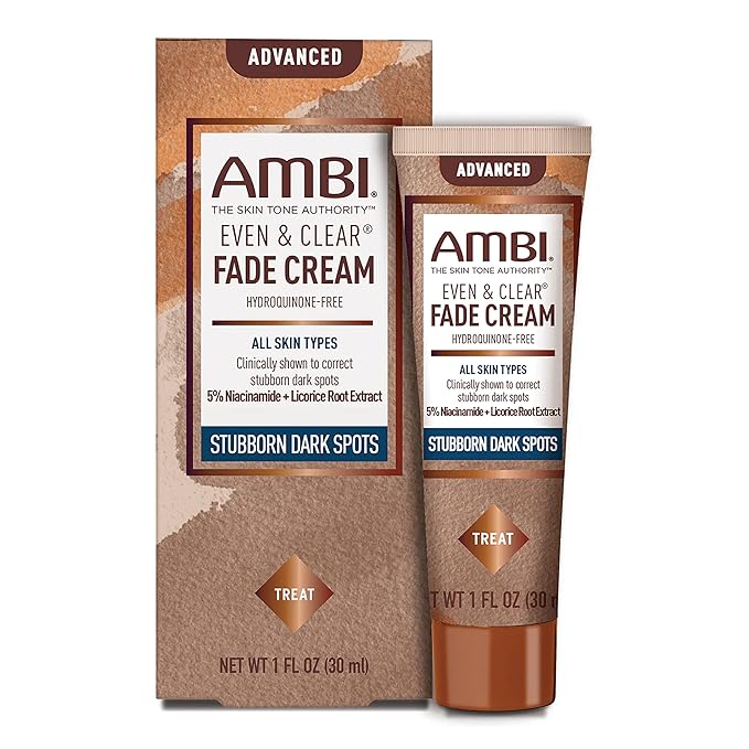Ambi Ambi Even & Clear Advanced Fade Cream, Hydroquinone-free, Hyperpigmentation Treatment, Stubborn Dark Spot Corrector, Results In As Little As 2-3 Weeks, Niacinamide, Licorice Root Extract, PHA, 1 Fl Oz Korean face wash