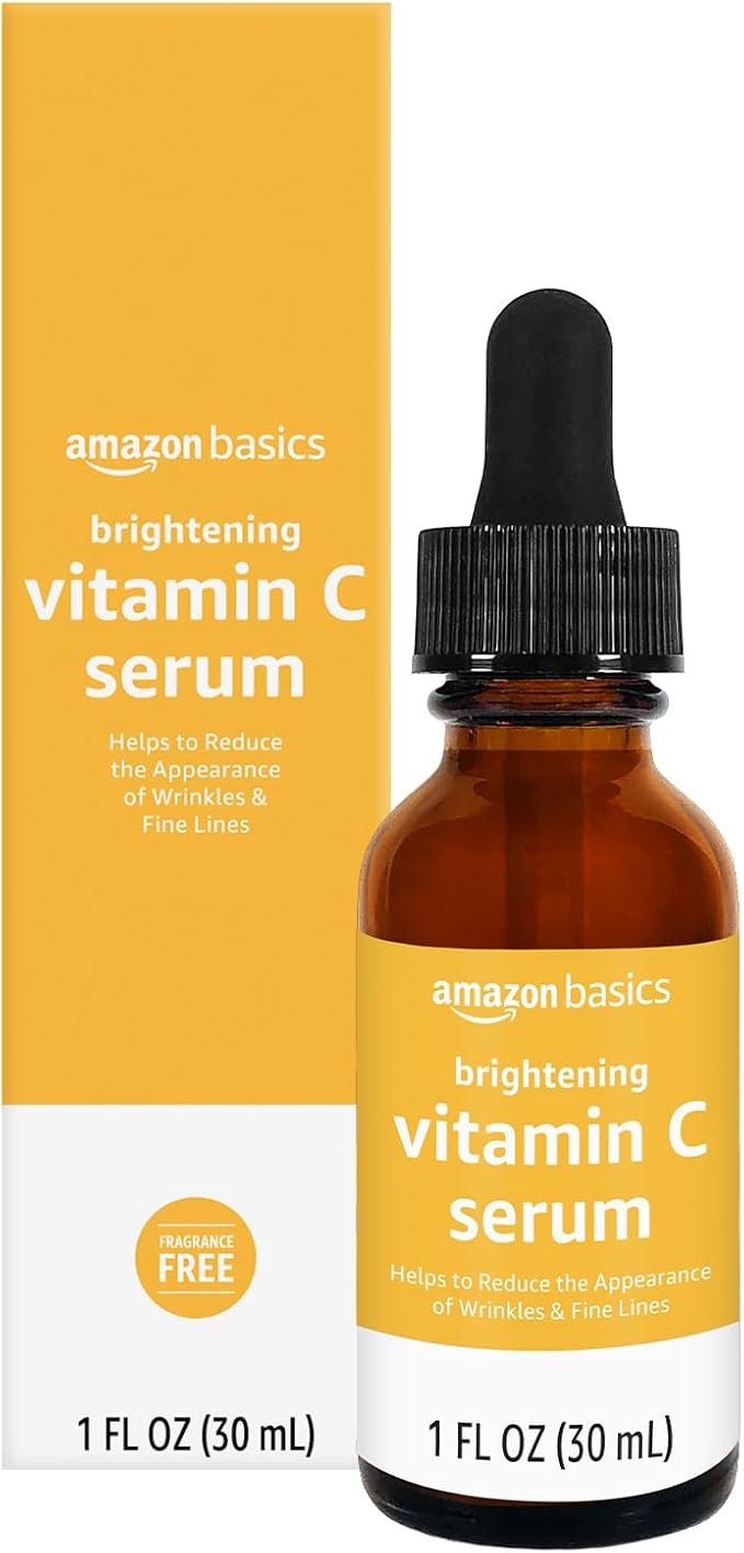 Amazon Basics Amazon Basics Brightening Anti Aging Vitamin C Serum with Hyaluronic Acid, Hydrates Skin, 1 Fluid Ounce, 1-Pack Exfoliator