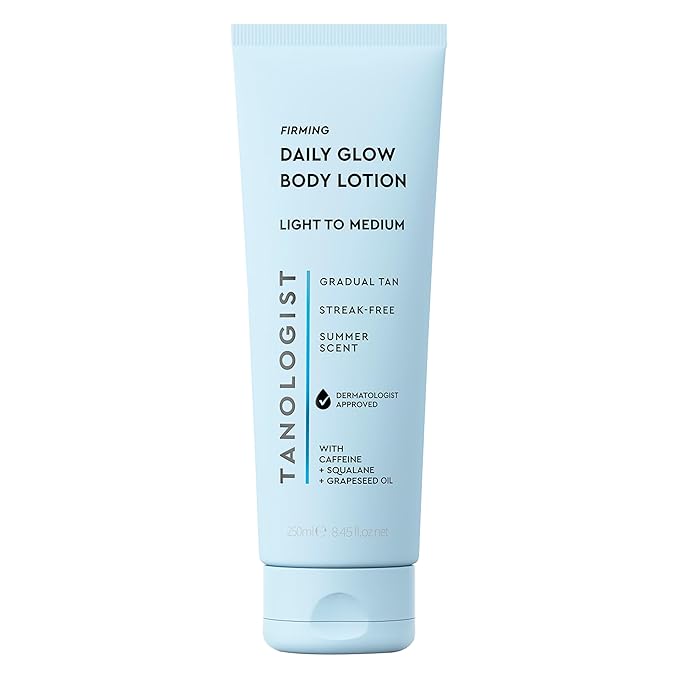 Tanologist Tanologist Firming Daily Glow Body Lotion- Light/Medium, Fast-Developing, Transfer-Proof Gradual Self Tanner, Summer Scent, Natural Not Orange, Lasts 7 Days, Vegan Formula, 8.45 fl oz Moisturiser