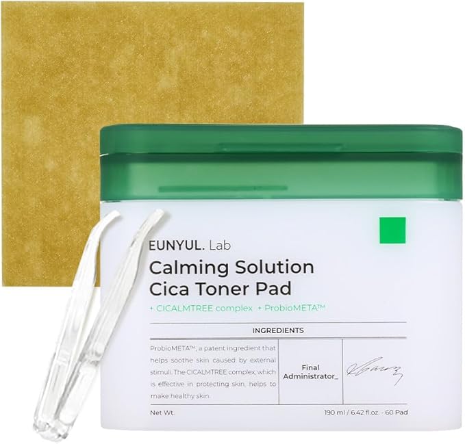 EUNYUL EUNYUL Lab Calming Solution CICA Toner Pad [6.43 fl. Oz. / 190ml] 60 Pads Face Toner Pads, Korean Skincare with Vegan Certificated Cotton Pad Korean face wash