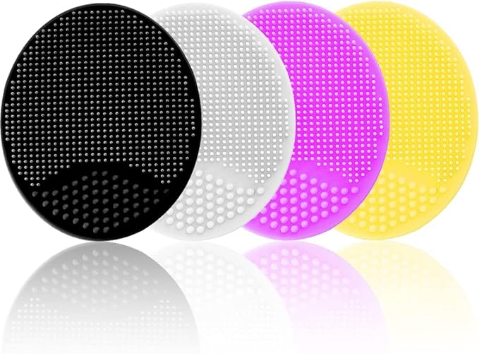 MR LION Silicone Facial Cleansing Brush, Soft Face Brush, Blackhead Acne Pore Pad - Face Exfoliator & Deep Cleaning 4 Pack Exfoliator