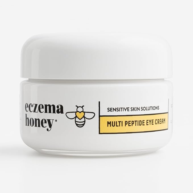 ECZEMA HONEY ECZEMA HONEY Multi Peptide Eye Cream - Anti Aging Eye Cream for Dark Circles & Puffiness - Facial Skin Care Products for Eczema, Dry & Sensitive Skin (0.5 Oz) Eye Cream