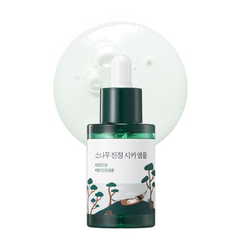 ROUND LAB ROUND LAB Pine Calming Cica Ampoule 1.01 Fl Oz, Hydrating and Soothing Serum with Pine Cica and Hyaluronic Acid for Skin Barrier Strengthening, Gentle Exfoliation, and Deep Moisture, Korean Skincare Korean Exfoliator