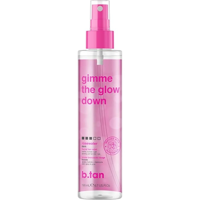 B.TAN b.tan Clear Face Tan Mist | Gimme The Glow Down - Best Facial Tanner Spray, Gradual Bronzing Sunless Tanning Water, Infused with Rosewater, Vegan, Cruelty Free, 6.7 Fl Oz Korean face wash
