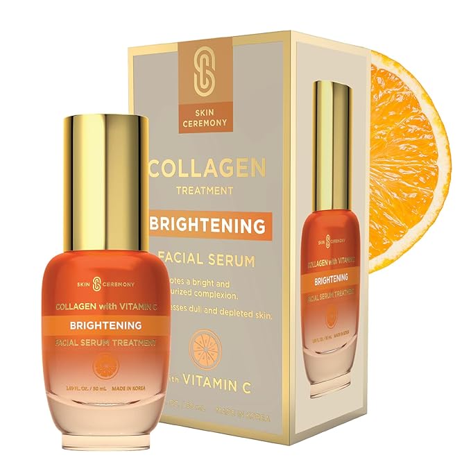 Skin Ceremony Collagen & Vitamin C Face Serum - Anti-Aging, & Smoothing - Dermatologist Tested, Clean Beauty, Cruelty Free Korean Skin Care for All Skin Types - 1.69 FL.OZ. Serum