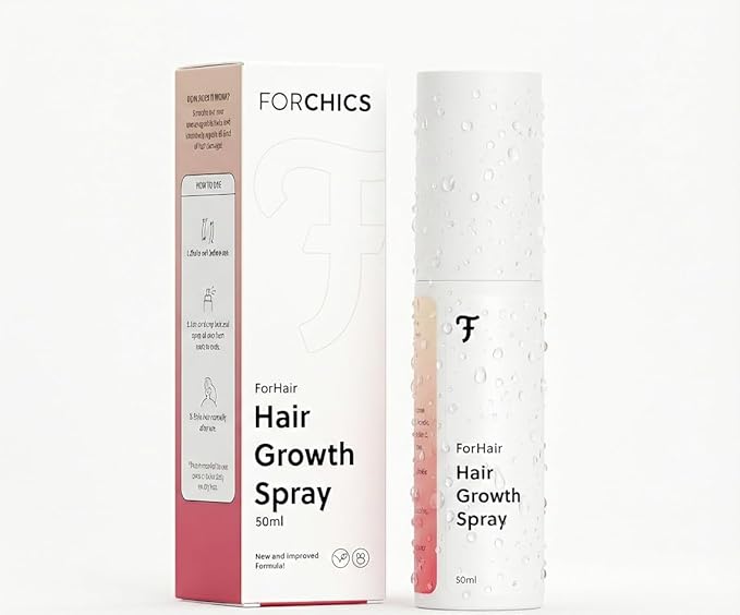 Forchics ForChics Hair Growth Serum for Women- Results in 4 Weeks- Hormone Free Hair Regrowth Treatment - For Thinning Hair Loss - Fast Absorbing Non-Greasy Scalp Spray 50ml Serum