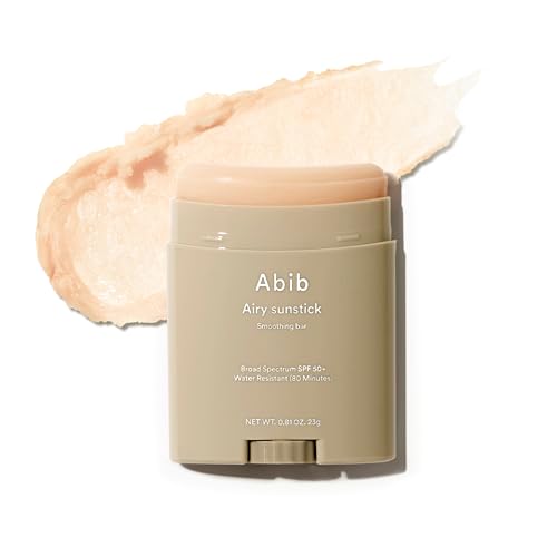 Abib Abib Airy Sunstick Protection Bar SPF50+ Broad Spectrum, Semi-Matte Sunscreen Stick for Oily & Combination Skin, No White Cast, Water-Resistant, Korean Sunscreen, 0.81 oz / 23 g Sunscreen