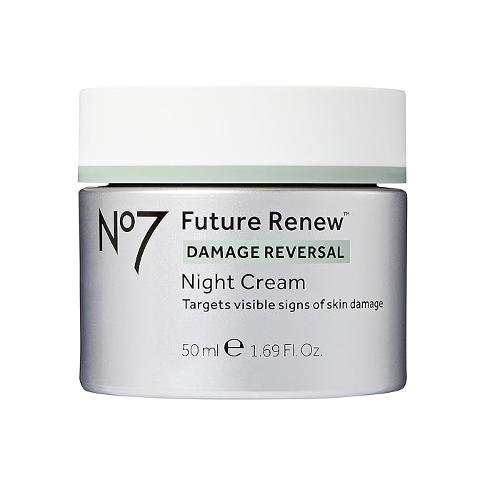 No7 No7 Future Renew Damage Reversal Night Cream - Anti Aging Face Moisturizer - Infused with Peptide Technology to Reverse Visible Signs of Damage - Skin Barrier Repair for Dry Skin (1.69 Oz) Moisturiser