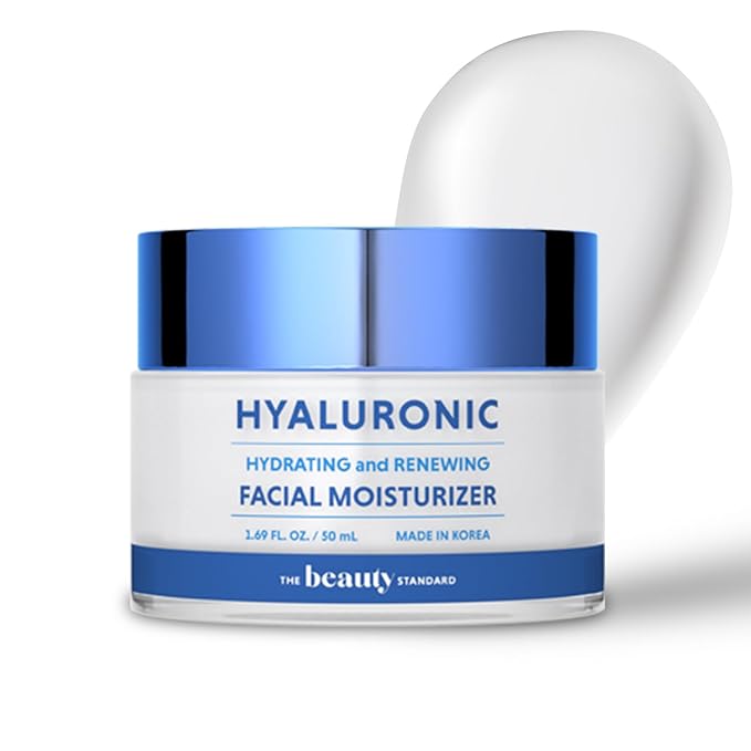 The Beauty Standard Hyaluronic Acid Daily Face Moisturizer - Long-lasting Hydration, Anti-Aging, Skin Firming - Dermatologist Tested, Korean Skin Care - 1.69 fl. oz Moisturiser