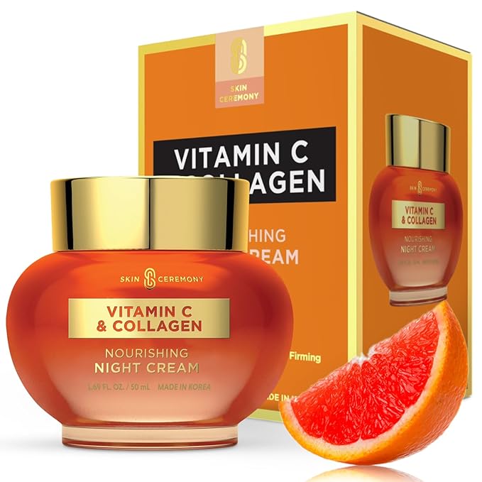 Skin Ceremony Vitamin C & Collagen Face Moisturizer - Anti-Aging, Skin Tightening, Reduces Wrinkles - Dermatologist Tested, Cruelty-Free Korean Skin Care for All Skin Types - 1.69 Fl. Oz Moisturiser