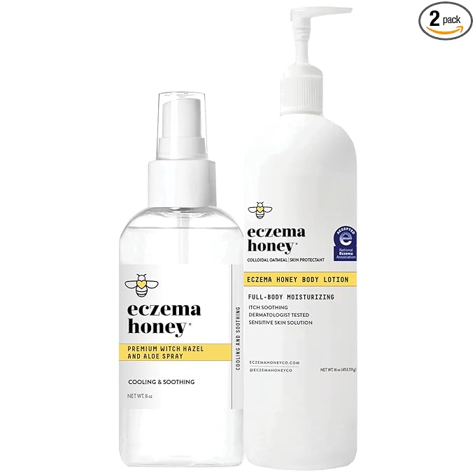 ECZEMA HONEY ECZEMA HONEY Premium Witch Hazel & Aloe Spray & Oatmeal Body Lotion - Natural Dry Skin Repair - For Senstive Skin Moisturiser