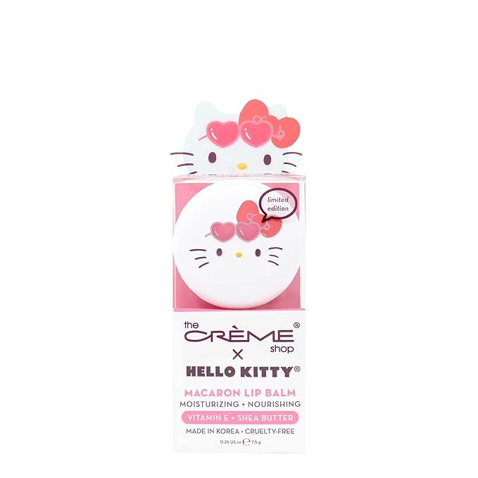 The CrE8me Shop Hello Kitty Macaron Lip Balm - Strawberry Milkshake Flavored skincare