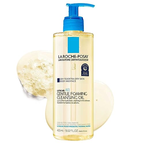 La Roche-Posay La Roche-Posay Lipikar AP+ Gentle Foaming Cleansing Oil, Gentle Oil Cleanser for Face and Body Formulated with Niacinamide, Long-Lasting 24-hour Hydration, Fragrance-Free & Soap Free Oil Cleanser