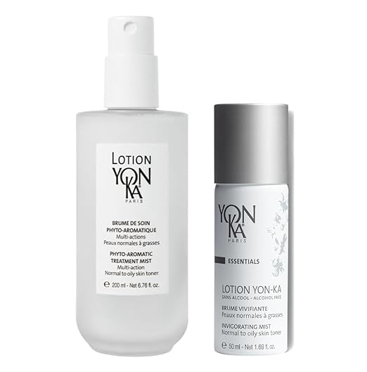 Yon-Ka Lotion PNG Hydrating Face Toner for Oily & Normal Skin | Daily Purifying Mist with Travel Sized PNG Hydrating Face Toner with Essential Oils | Set of 2, 6.76 fl oz and 1.69 fl oz Toner