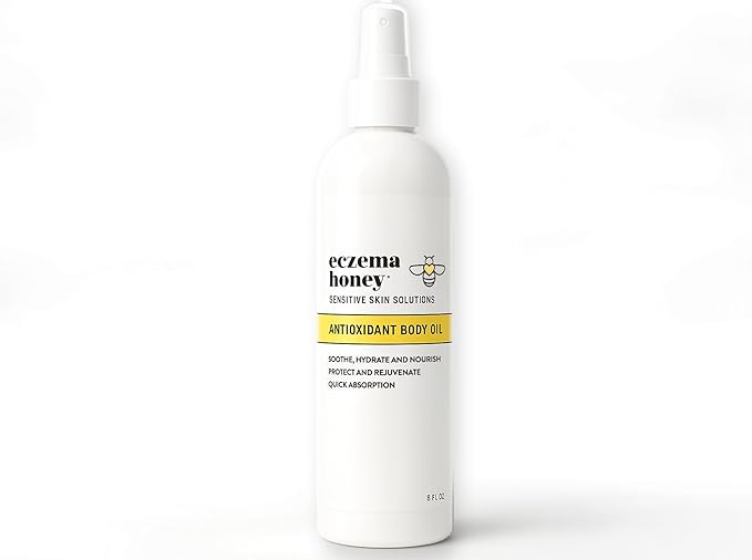 ECZEMA HONEY ECZEMA HONEY Antioxidant Body Oil - After Shower All Over Body Oil Spray for Skin - Eczema-Prone & Sensitive Moisturizing Skin Oil - Unscented Body Oils for Women, Men & Kids (8 Fl Oz) Moisturiser