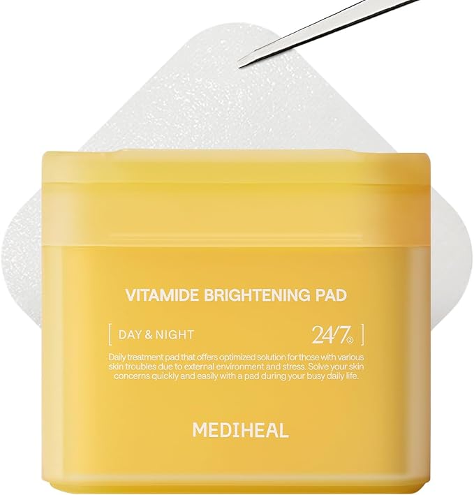 Mediheal MEDIHEAL Toner Pads [Vitamide] - Radiance Boosting Pad for Clear, Illuminating Skin - Contains Niacinamide & Sea Buckthorn - Blemish Care, Skin Toning - Vegan Stretchable Fabric Pads (100 Count) Korean face wash