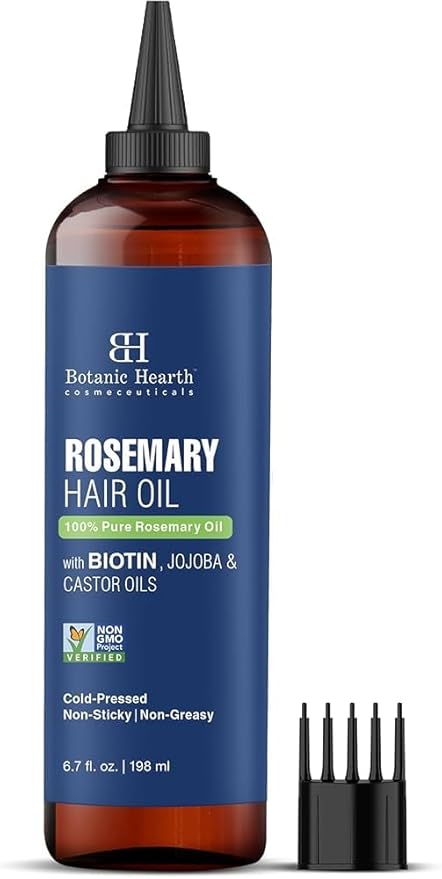 Botanic Hearth Botanic Hearth Rosemary Oil for Hair Growth | Hair Oil For Hair Growth|Strengthening Biotin, Jojoba, Castor Hair Growth Oil for Frizzy Hair | Dry, Damaged Scalp Treatment | All Hair Types | 6.7 Fl Oz Korean face wash